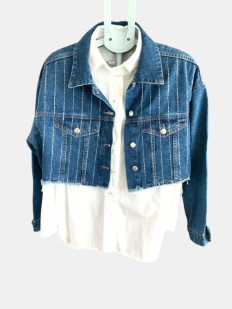 Strass Jeansjacke Damen Gr: L