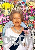 DEATH NYC QUEEN ELISABETH Litografie SIGNIERT STREET ART‪‪