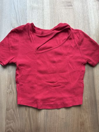 Crop Top Damen Rot Kurzarm Grösse XS