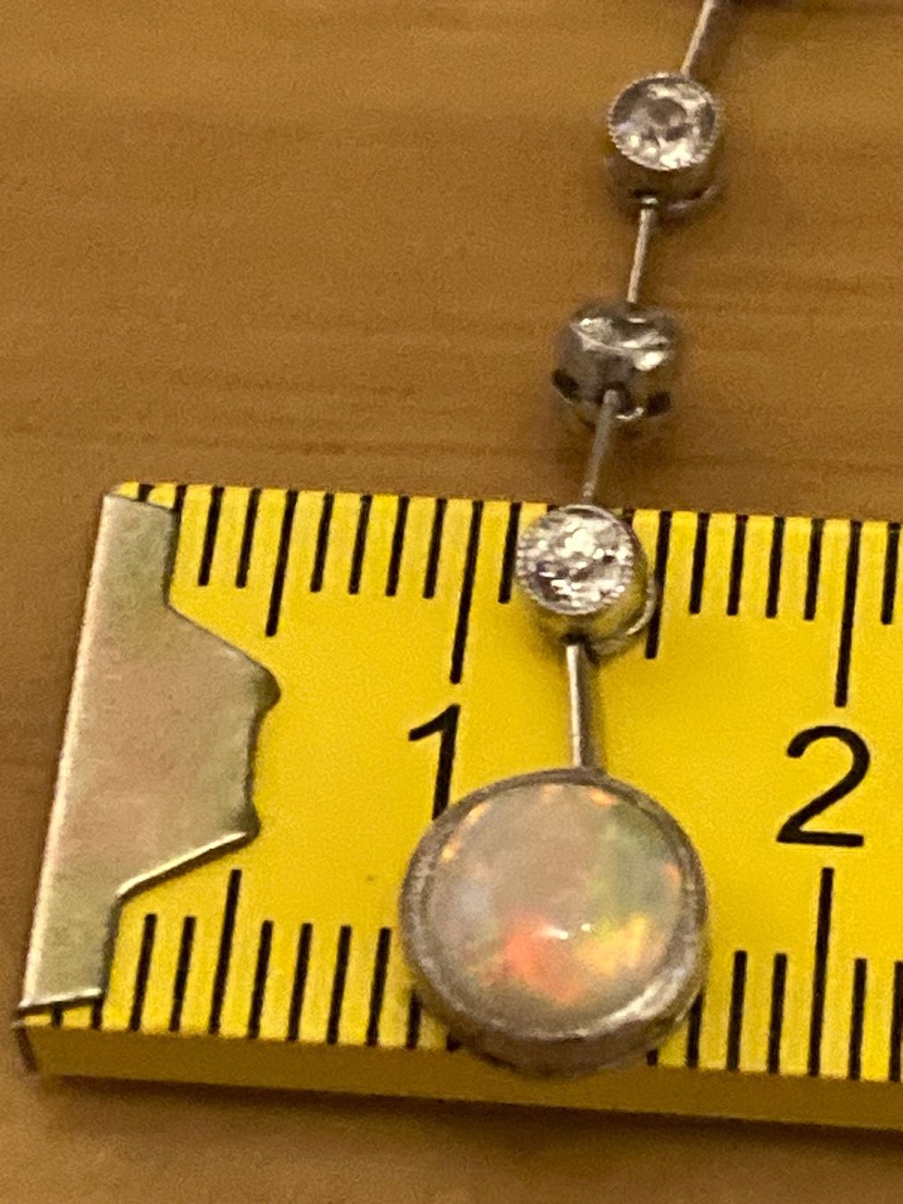 Catenine: Jugendstil Collier Platin mit Diamanten und Opal – Usato da Zuerich venduto da SaTs-43 7