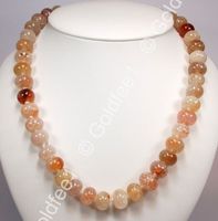 Achat Kette (Rondellen gecrasht) 925 Silber