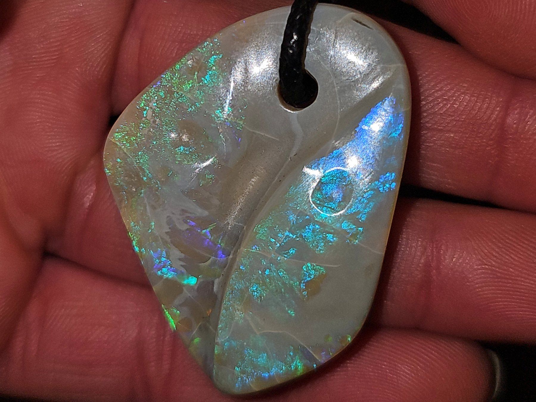 Pietre preziose: Natürlicher australischer Flashfire Opal Anhänger – Usato da Uerkheim venduto da Winwinner 3