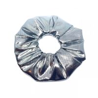 Handmade BIG SCRUNCHIE glamorous silber metallic silver