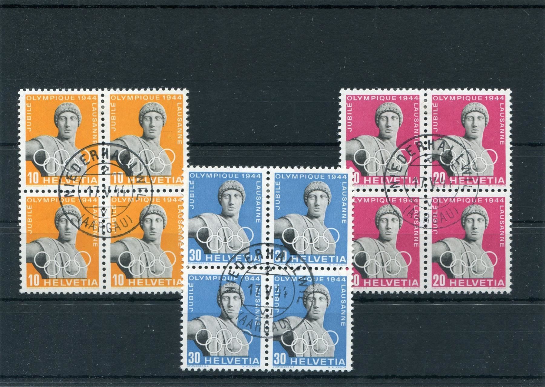 Tutti i francobolli: 1944 Olymp.  Komitee 259-61w V'block O – Usato da Winterthur venduto da Kyoung