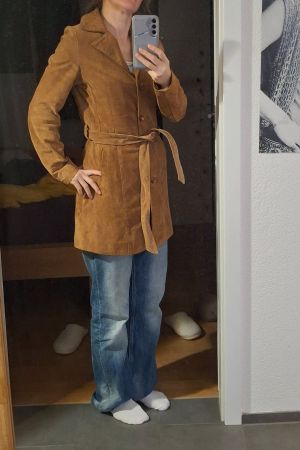 Damen Wildleder Mantel - Grösse S