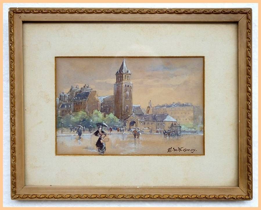Dipinti: Belle aquarelle fin XIXe, G. de Mesmay – Usato da Genève venduto da Oldtime