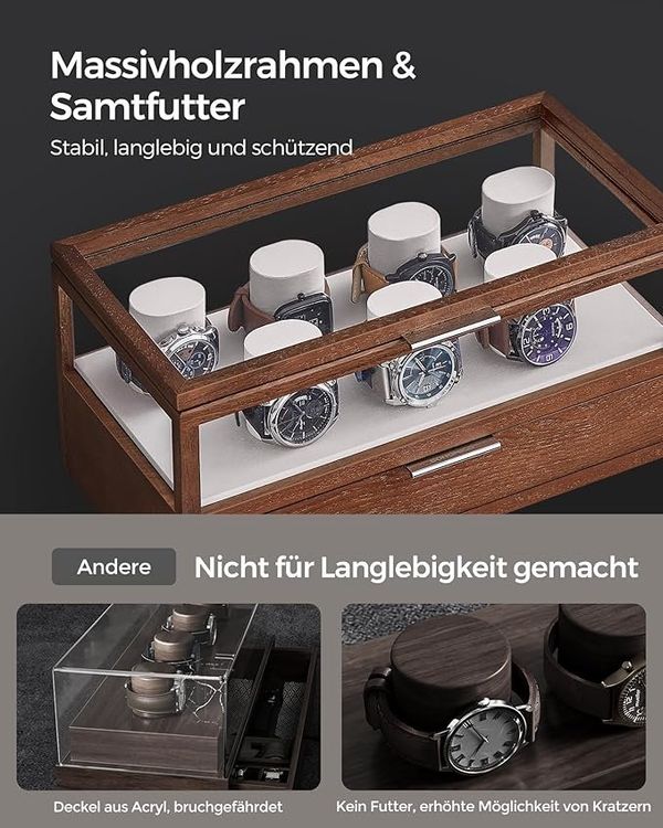 Uhrenbox Ebenen Uhrenkasten Aufbewahrungsbox Uhrenkoffer (Neu