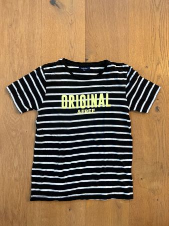 Kinder- T- Shirt schwarz-weiss gestreift ATTENTION 152