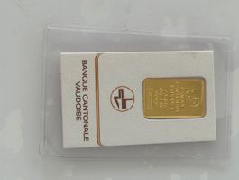 BANQUE CANTONALE VAUDOISE 2,5 g Goldbarren 999,9