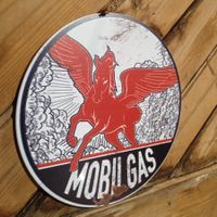 Blechschild Mobil Gas retro vintage style ca. 30cm Pegasus