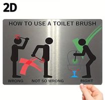 Humorvolles Metallschild „How to use a toilet brush“
