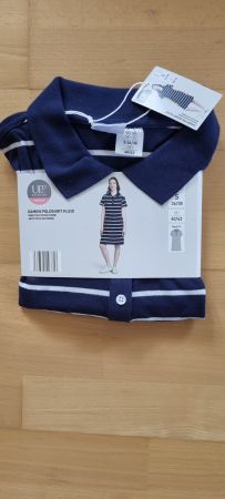 Damen Poloshirt Kleid dunkelblau gestreift Grösse S