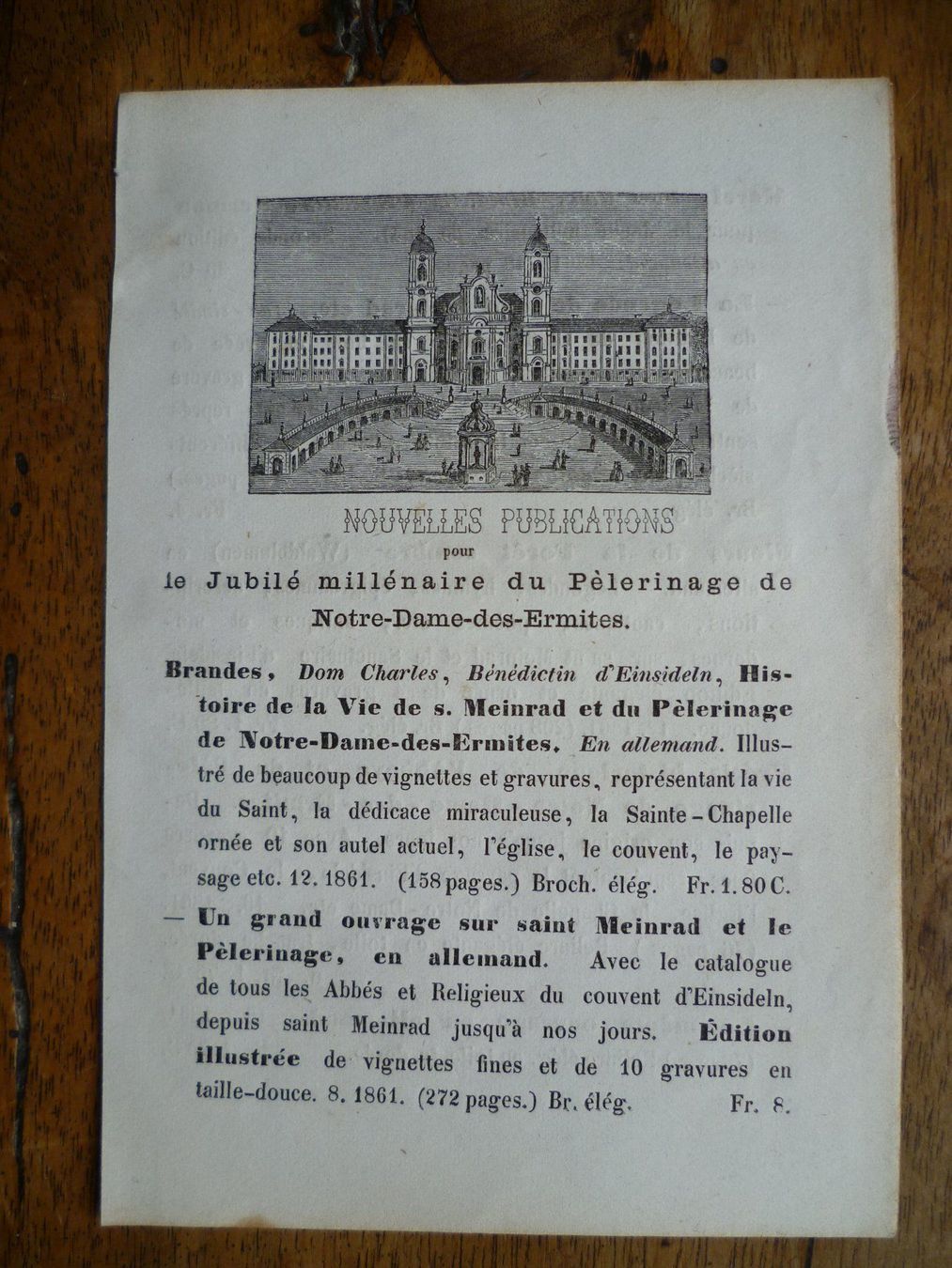 Stiche: EINSIEDELN   5 lithos – Neu (gemäss Beschreibung) aus Bevaix von bohrap 1