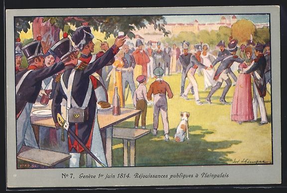 Cartoline postali: Geneve, Rejouissances publiques a Plainp – Usato da Berlin venduto da bartko-reher