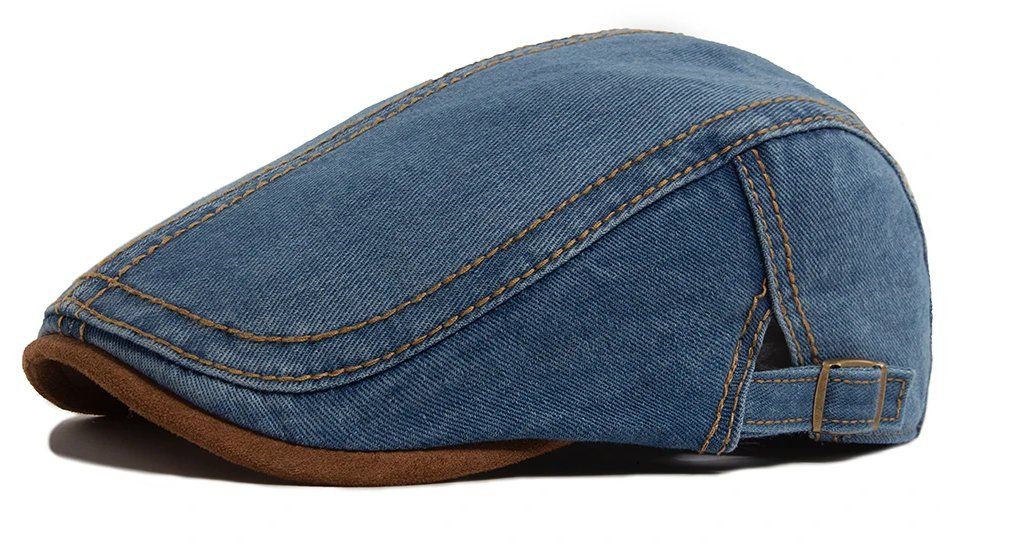 Hüte, Mützen & Caps: Denim Baskenmütze Patchwork Rand Retro-Stil - Béret jeans – Neu und originalverpackt aus Lausanne von FASHION-WORLD-SHOP 1
