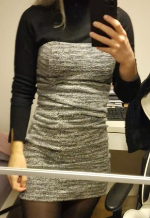 Robe blanc/noir/brillants Zara S