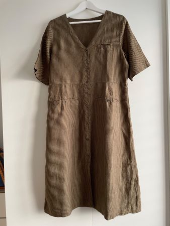 Gestreiftes Kleid (M) 100% Leinen von Gudrun Sjödén