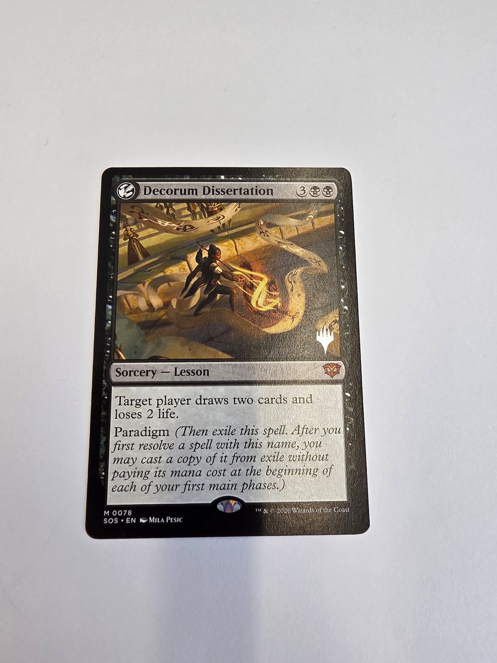 Magic The Gathering Carte collezionabili: MTG -SOS- Karte: Decorum Dissertation - PROMO – Nuovo (secondo la descrizione) da Mörigen venduto da Gadgeteer
