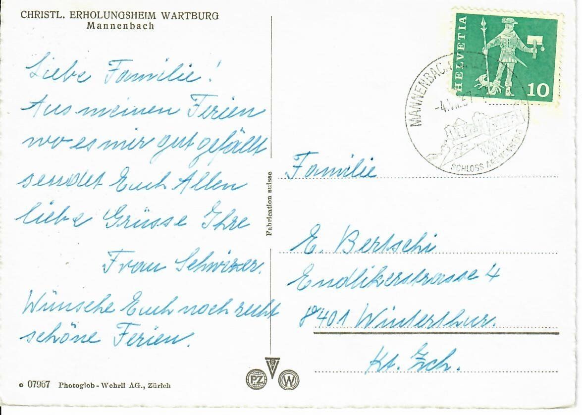 Cartoline postali: Wartburg - Mannenbach – Usato da Hochdorf venduto da Ziegel-16 1