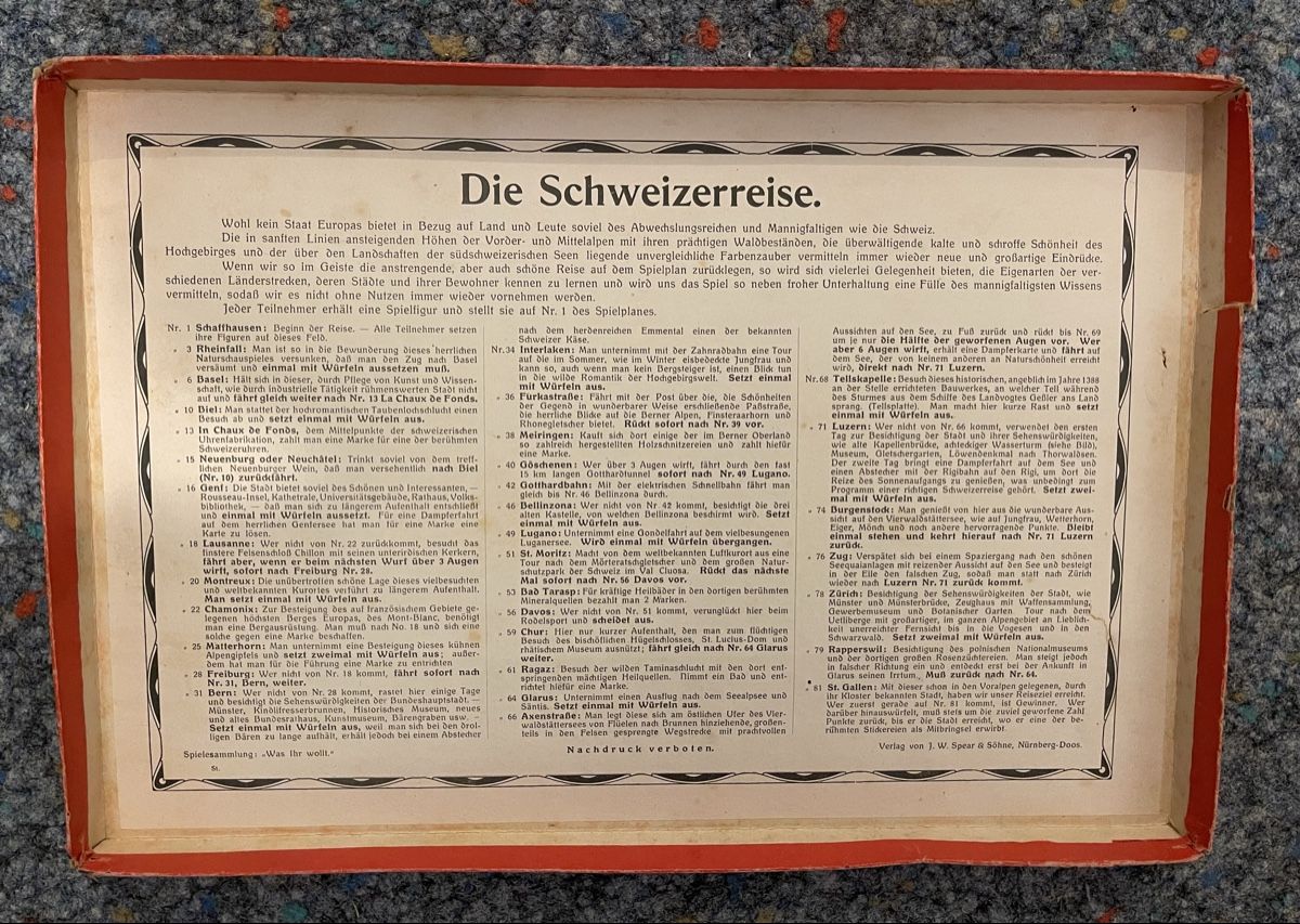 Giochi: Die Schweizer Reise/ Rarität/ antik – Usato da Thalwil venduto da Emmerich88 1