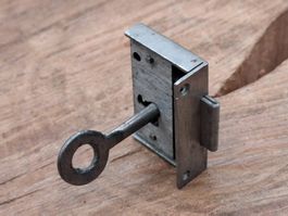 1 antikes Möbel Schloss mit Schlüssel, DM1.5cm (3860#MBS3)