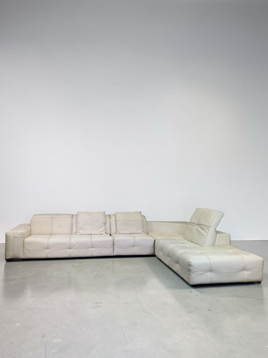 Natuzzi Divani: Natuzzi Designer-Ecksofa Creme aus Schaffell-Leder – Usato da Bachenbülach venduto da Sofalab.swiss 5