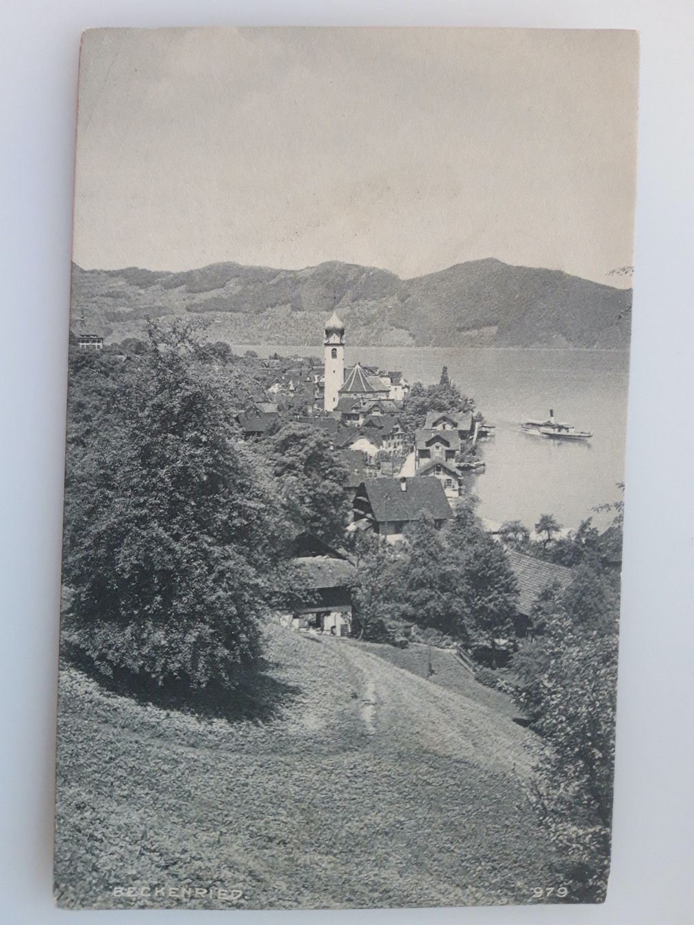 Ansichtskarten: Beckenried mit Dampfschiff – Gebraucht aus Sargans von nicsam1815