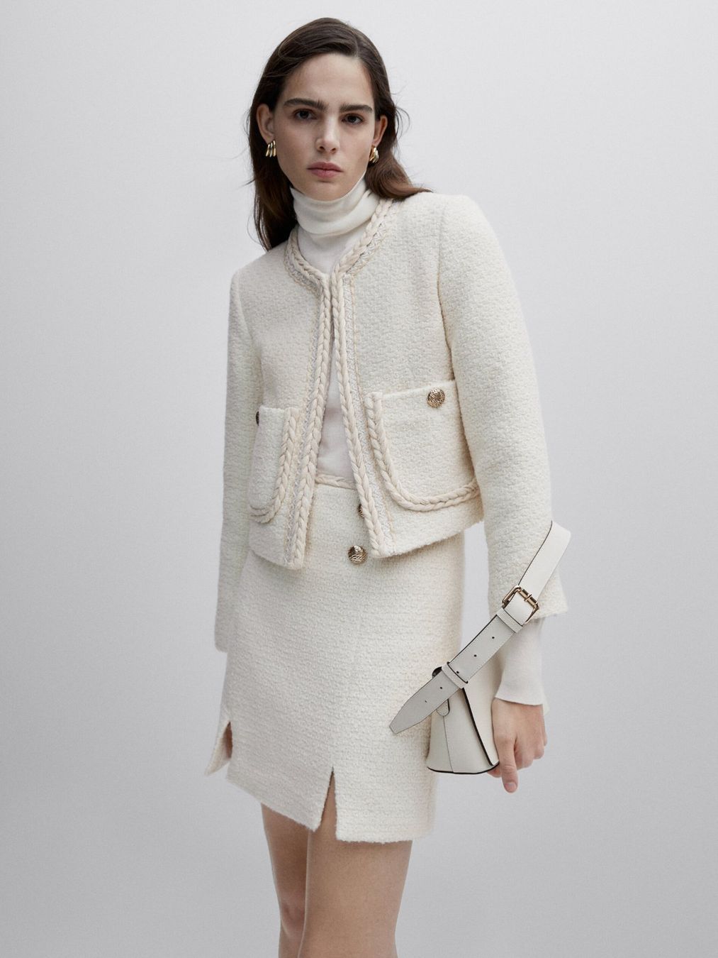 Massimo Dutti Giacche: Massimo Dutti Tweed Cropped Textured Jacket Studio – Usato da Zürich venduto da camenk 8