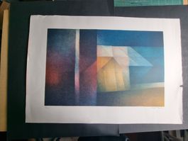 SVEN KNEBEL LITHOGRAPHIE SIGNIERT NUMMERIERT GRÖSSE XXL