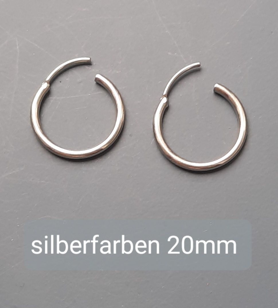 Ohrringe & -stecker: Ohrringe Creolen silberfarbig, Durchmesser 20mm – Neu (gemäss Beschreibung) aus Uster von sista-esta 1