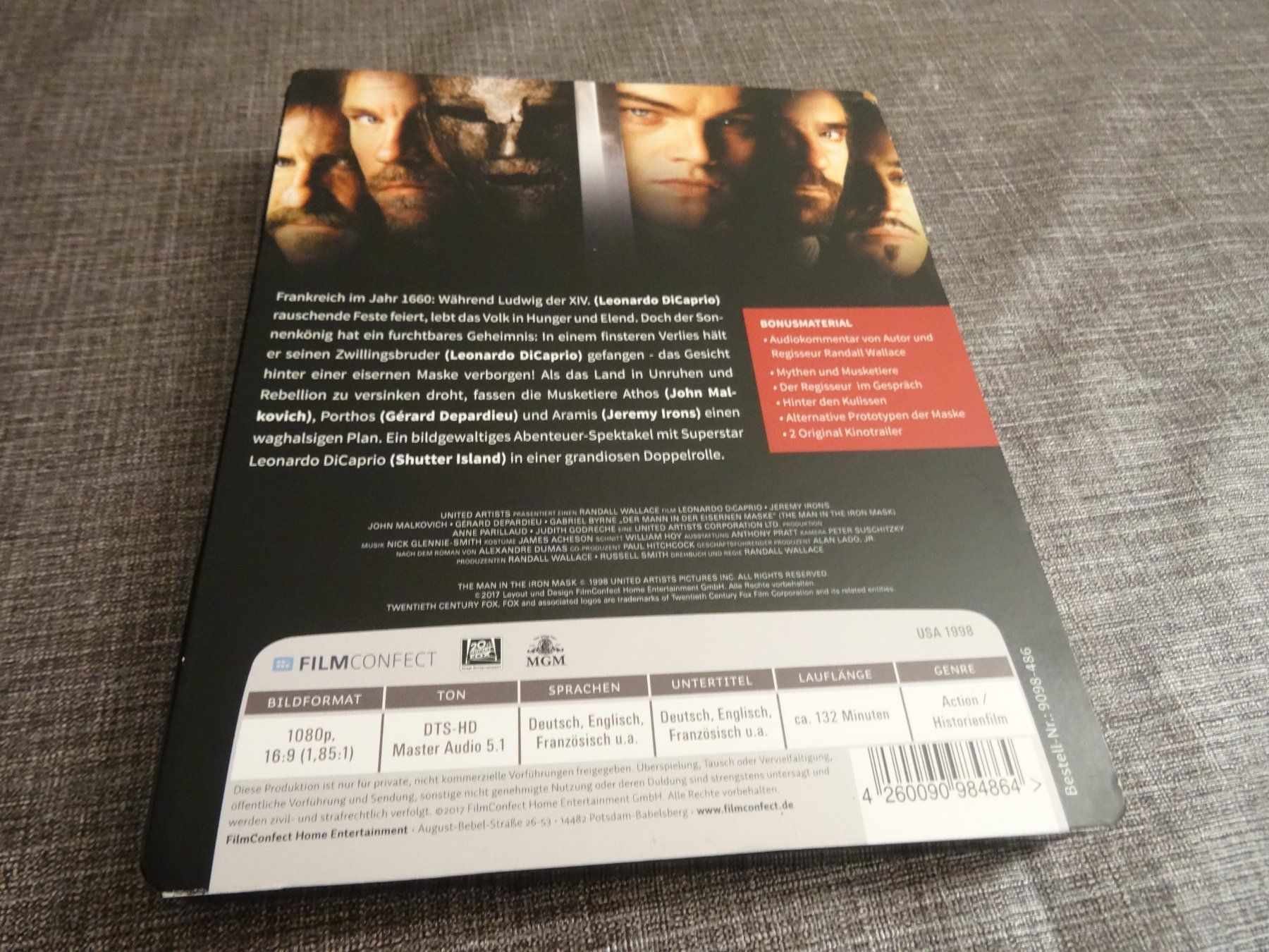 Tutti i DVDs: Der Mann in der Eisernen Maske Steelbook Blu-ray – Usato da Olten venduto da Disc-Verkauf 3