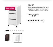 MICKE Schubladenelement Rollen 35x75 cm IKEA