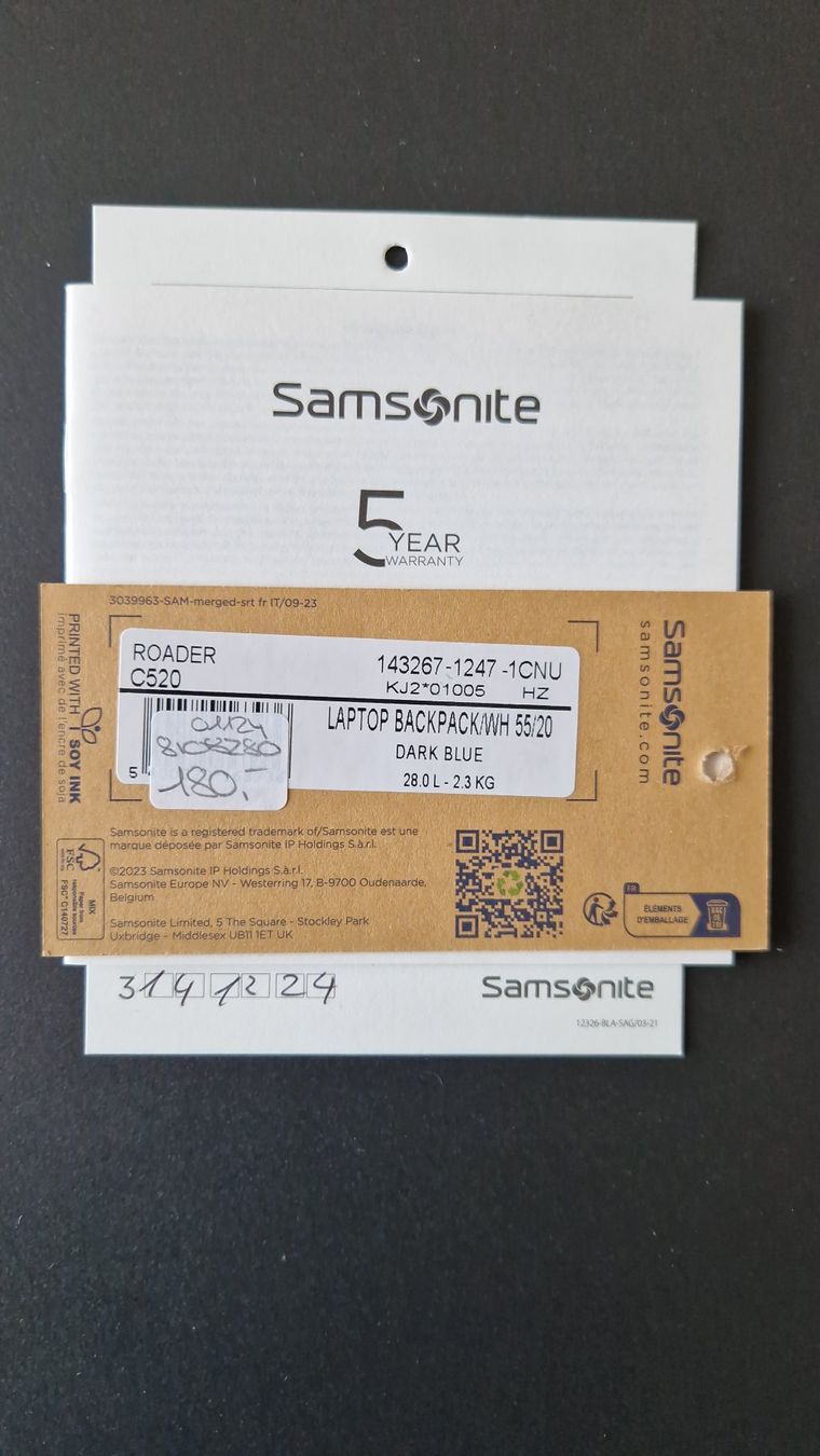 Samsonite Zaini: Samsonite Laptop Rucksack mit Rollen – Nuovo e nell'imballaggio originale da Arbon venduto da Violinist 4