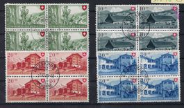 1948 Pro Patria Viererblocks gestempelt   15969