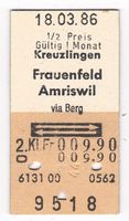 Ticket de train Kreuzlingen-Frauenfeld-Amriswil
