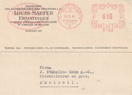 Ermatingen-Postkarte Reklame-Blechdosen & Aluminiumwaren1946