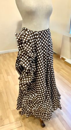 Eleganter, weiter Flamenco Rock mit Rüschen aus Polyester
