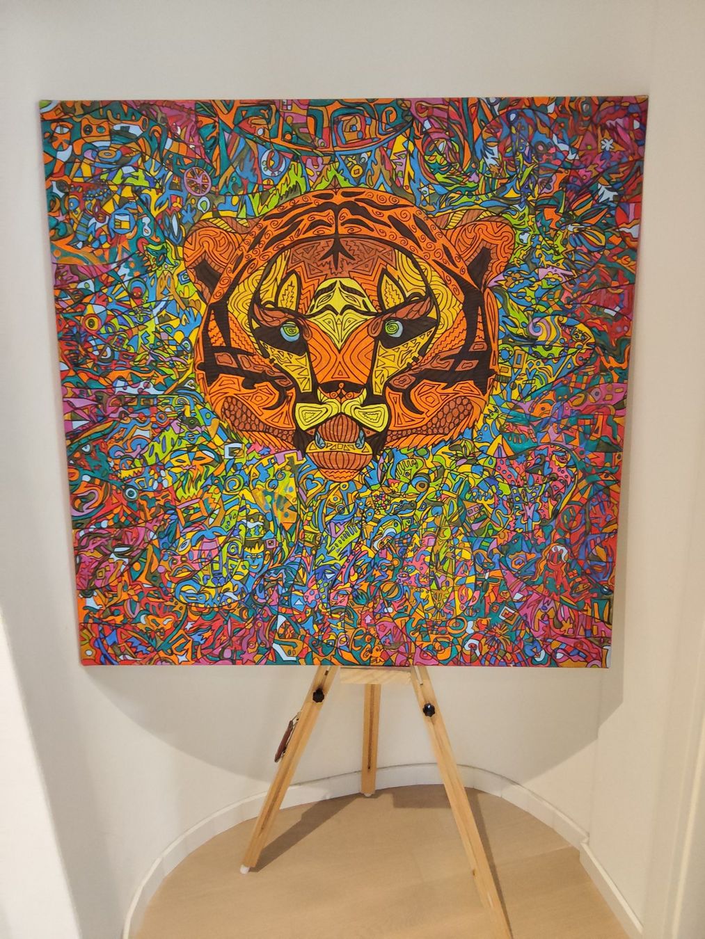 Tableaux: Acrylic Gemälde Tiger 100 x 100 cm – Neuf (Voir description) à Bellikon par MellonCollieMitTwint 1