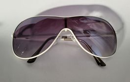 Vintage  Pilot Mask Frame Sonnenbrille, weisses Gestell
