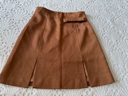 Brauner Minirock im Wildlederlook mit Schlitz Gr M