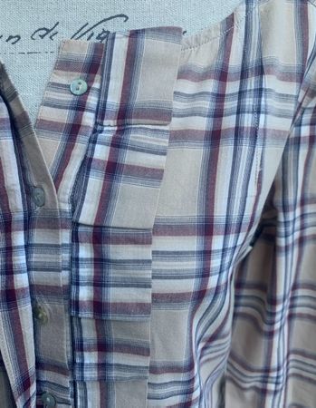 Superbe blouse fine 100%coton bio EKYOG plis devant t.38