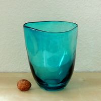 Vase Juniper Triad, verre soufflé turquoise, RauFurniture