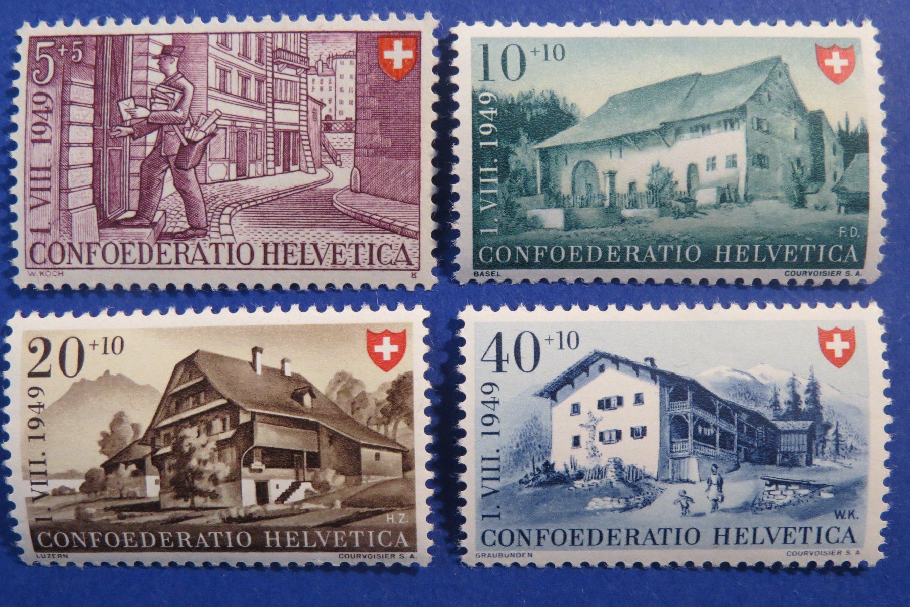 Tutti i francobolli: Serie Pro Patria 1949 postfrisch **, - SBK: 14.-. – Nuovo (secondo la descrizione) da Brunnen venduto da Kumari