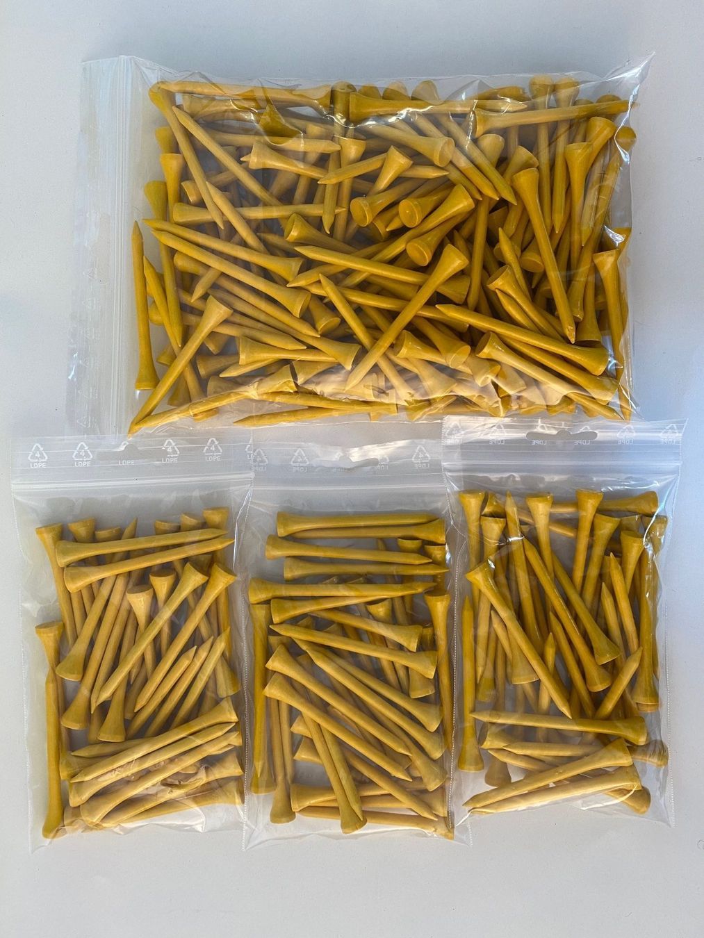 Articoli in legno: 250 Golftees 70mm Holz, gelb – Nuovo (secondo la descrizione) da Bergdietikon venduto da shimano4 1