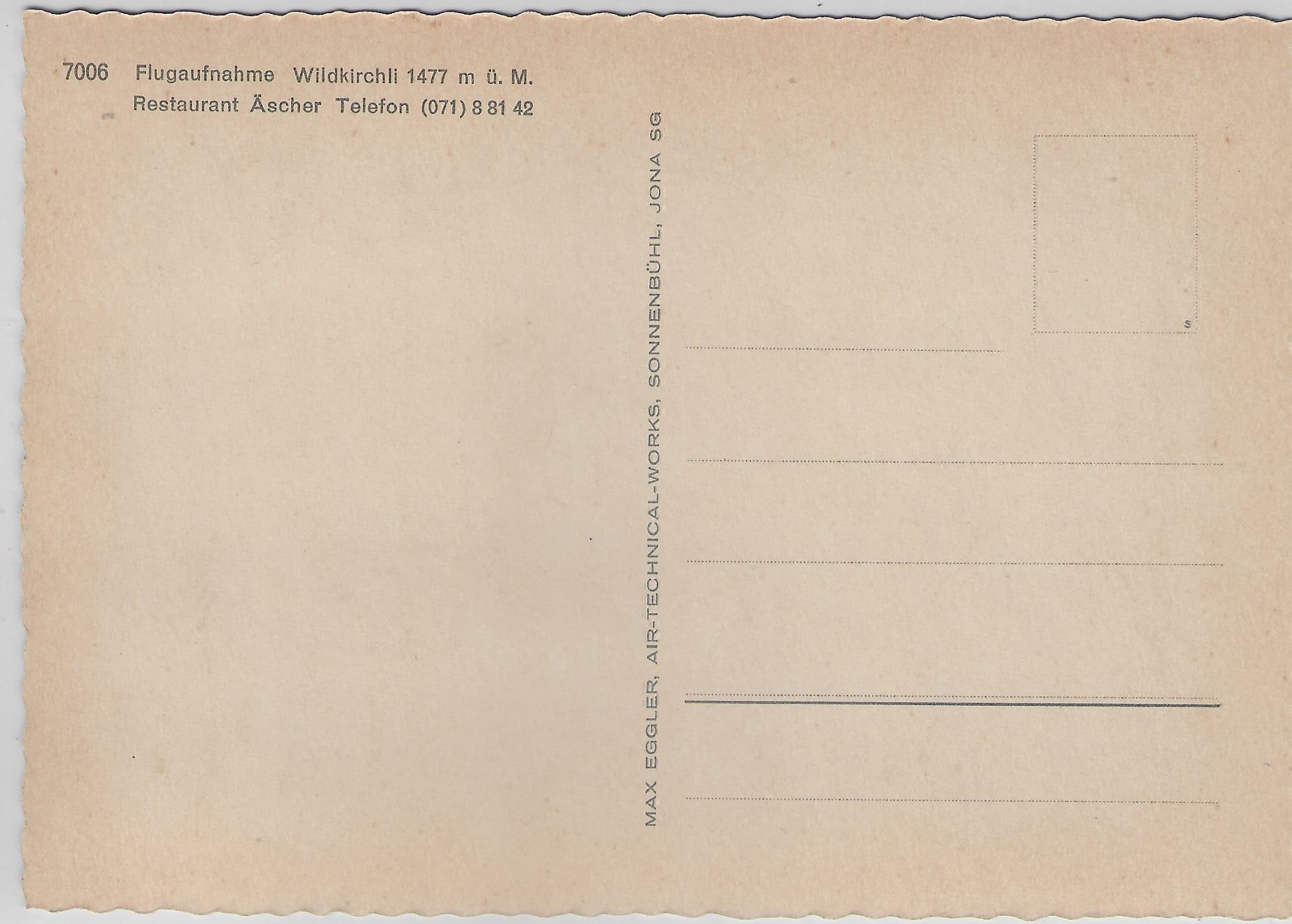 Cartoline postali: Flugaufnahme Wildkirchli Restaurant – Antico da Ettingen venduto da Kartenplanet 1
