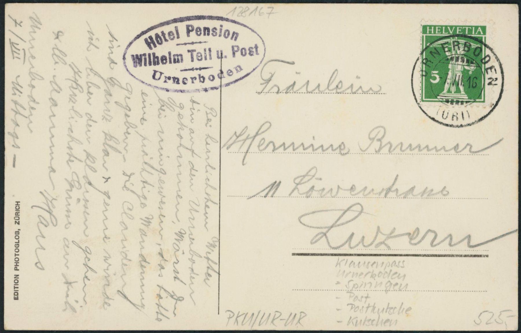 Cartes postales: UR Urnerboden - Post - Postkutsche - Kutsche - Klausen Pass – D'occasion à Schindellegi par leecollect 1