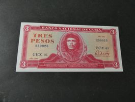 Cuba 1984, 3 Pesos  Che Guevara ungefaltet
