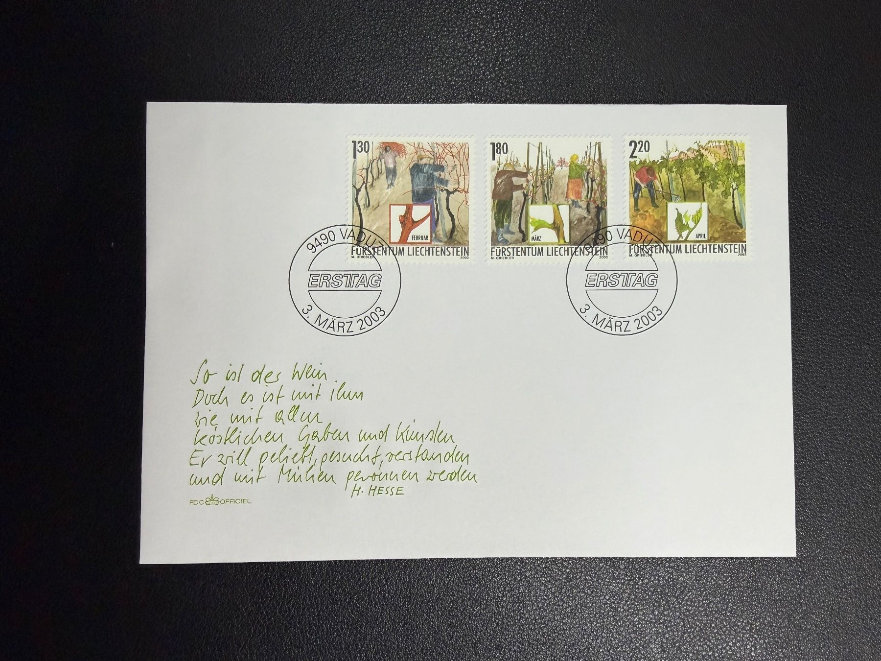 Tous les timbres: Liechtenstein FDC 2003 – D'occasion à oberrüti par jeanmei