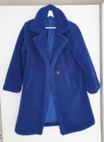 Neuer, blauer Damen Teddymantel 1 Seize gross geschnitten
