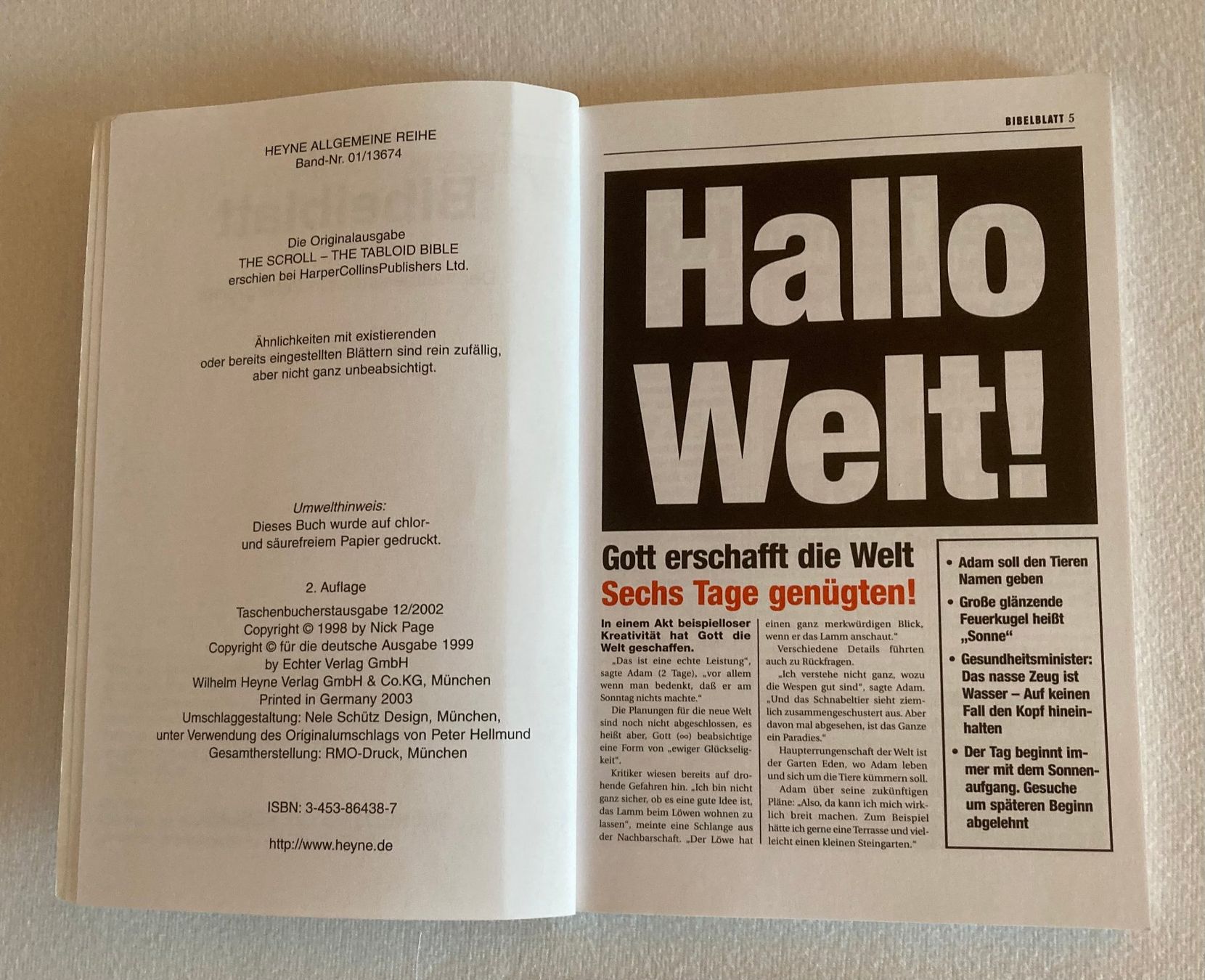 Bücher: Bibelblatt (Buch) – Gebraucht aus Liebefeld von Rhy19 2